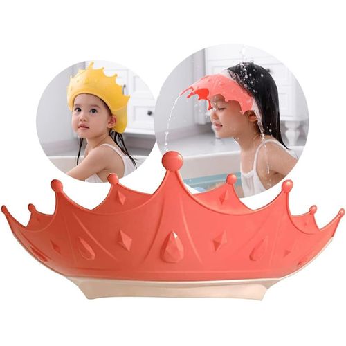 Kalanka-Casquette De Bain Bébé,Chapeau Protéger L'oreille Et Yeux Des Enfant Visière De Douche De Bébé Bonnet Réglable Silicone -Rose