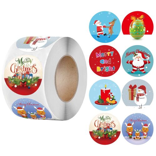 Étiquettes autocollantes pour cadeaux de Noël, 500 pièces/rouleaux (style 18)