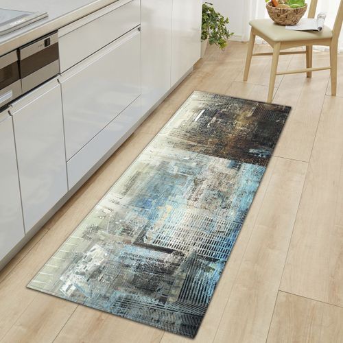 Paillasson Antidérapant En Texture Grain De Bois Pour Entrée, Cuisine, Salle De Bain, Chambre, 40 X 120 Cm