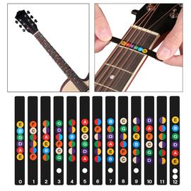 Ensemble De 2 Manche De Guitare Autocollants, Code Couleur Note Autocollants Pour Les Débutants À La Pratique Sur 6 Cordes Acoustiques, Guitares Électriques.