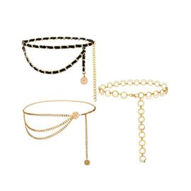 Ensemble De Trois Pièces De Grande Taille De Chaîne Femmes, 105 Cm À La Mode, Simple Et Créatif, Décoratif Ceinture Robe Pull
