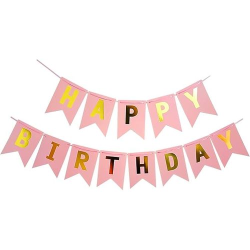 Bannière rose joyeux anniversaire | Décoration Guirlande joyeux anniversaire joyeux anniversaire