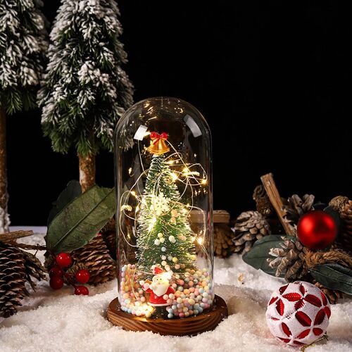 PVC arbre de Noël de la résine de Santa Claus couvercle en verre de la lampe LED Ch