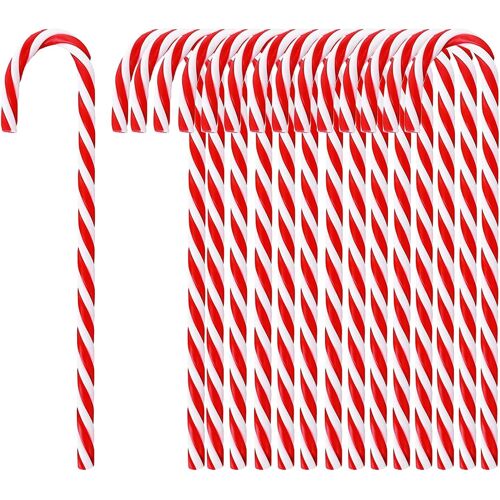 10 pendentifs en canne de sapin de Noël (15 cm), décorations de sapin de Noël, sucettes rouges et blanches