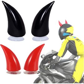 Corne Du Diable Lot De 4 Accessoires De Décoration De Casque De Moto - Souple Personnelle Corne Accessoires Démon Avec Ventouse Caoutchouc Mou Pour Casque Motocross Hors Route