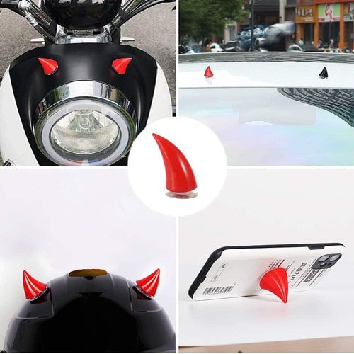 Corne Du Diable Lot De 4 Accessoires De Décoration De Casque De Moto - Souple Personnelle Corne Accessoires Démon Avec Ventouse Caoutchouc Mou Pour Casque Motocross Hors Route
