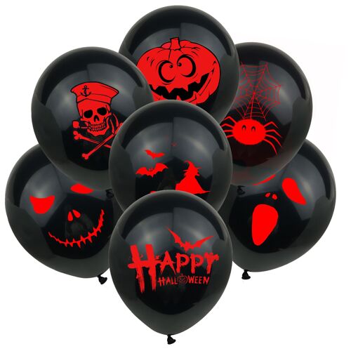 70 ballons en latex Halloween chauve-souris citrouille fantôme visage sanglant
