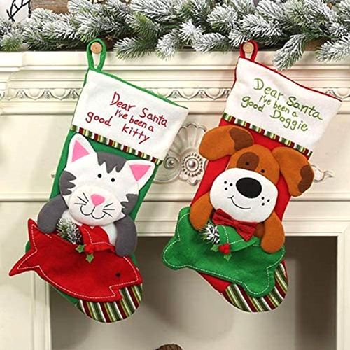 Chaussette de Noël pour animaux de compagnie, grande chaussette de Noël de 45,7 cm pour faire