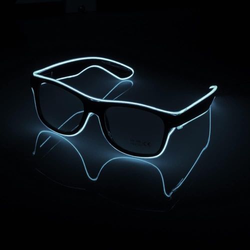 Lunettes De Fête(Blanc), Lunettes Néon, Lunettes De Soleil À Piles. Pour Une Danse De Bar, Convient Aux Hommes, Aux Femmes Et Aux Enfants. C'est Le Meilleur Partenaire Pour Une Fête D'halloween.
