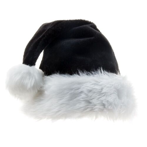 1pcs Enfants Noir en Peluche de Chapeau de Noël Épaississement de la Grosse Boule de Noël, Chapeau de Fête