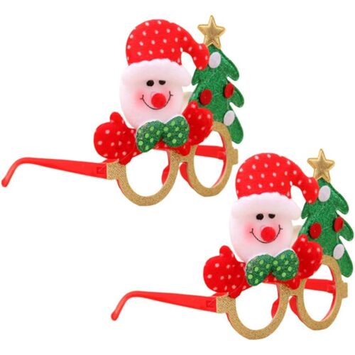 [Bonhomme De Neige] 2pcs De Noël Des Montures De Lunettes Pour Les Enfants Des Adultes Jouets De Dessin Animé Des Montures De Lunettes Lunettes De Soleil Photo Accessoires