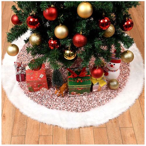 48 Pouces Rose Jupe d'Arbre de Noël,arbre de Noël jupe plu