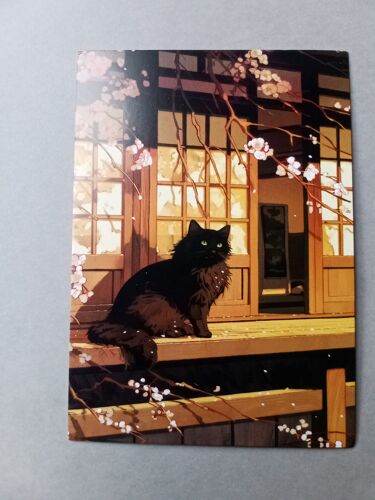Carte Postale Ukiyo-E Chat Japon 14x10cm