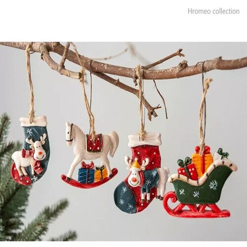 Les Décorations De Noël Rétro Poney Bas De Noël Ornement