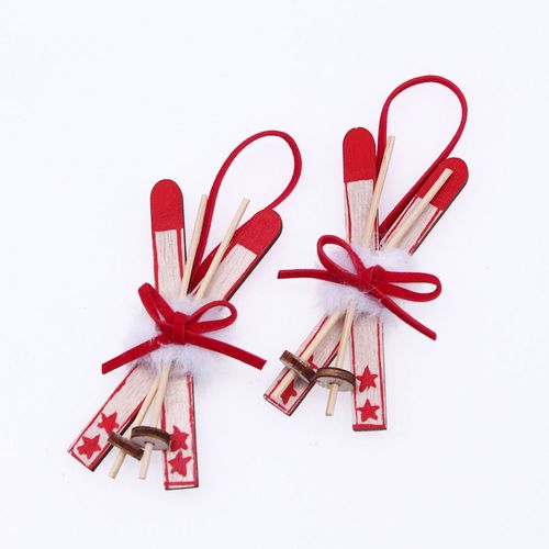 2 pièces maison de poupée traîneau en bois arbre de Noël de plume