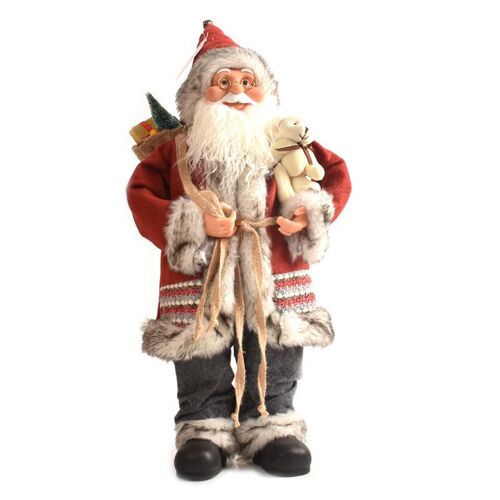 1 pièce 45cm haut de gamme luxe figure du père noël debout personnes âgées décorations de noël cadeaux décorations