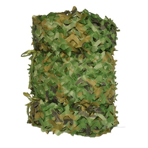 Voile D'ombrage Rectangulaire En Maille Camouflage Verte, 3 X 6 M, Motif Camouflage