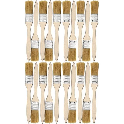 Kit de pinceaux pour télévision, 20 pièces, largeur 25 mm, manche en bois. Pour peindre les murs et les meubles avec de la peinture, du vernis, de la lasure, de la colle et du plâtre.