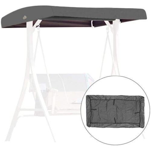(Taille: 191 X 120 X 23 Cm, Couleur: Gris) Remplacement De La Couverture Pour Le Swing, 3 Places Revêtement De Remplacement, Jardin Swing Toit, Imperméable À L'eau De L'auvent De Couverture Pour Les Balançoires De Jardin Et Terrasses