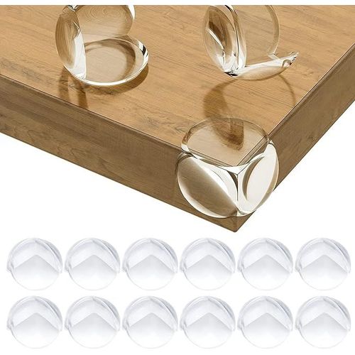 Pack De 12 , Protections Coin De Table Pour Bébé - Protections D'angle Pour Meuble Sécurité Enfant Pour Bureau, Berceau, Cheminée, Table, Coins & Bords Molles + Sans Danger Rondes