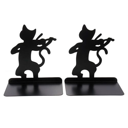 Une Bibliothèque Piano À Chat En Deux Parties, 12 Cm X 9,5 Cm X 17,5 Cm, Bibliothèque Vintage En Métal, Bibliothèque De Bureau, De Salle De Classe, Étagère Creuse Antidérapante Noire