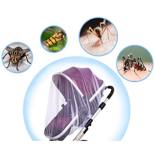 Moustiquaire Universelle Pour Poussette - Protection Avec Fenêtre De Contact Et Ouverture Frontale Complète - Transparent, Sans Substances Nocives