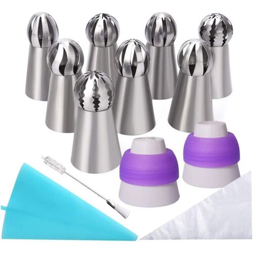 22 Pcs Embout De Buse Russe En Acier Inoxydable Gâteau Fleur Dripper Décoration Ensemble D'outils