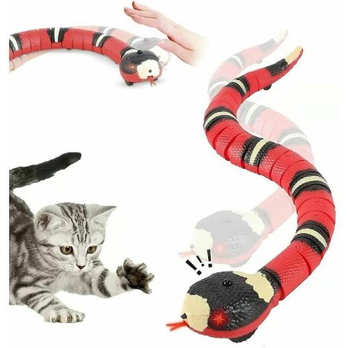Jouet interactif pour chat, serpent, intelligent, mobile, batterie rechargeable, détecte automatiquement les obstacles et de s'échapper.