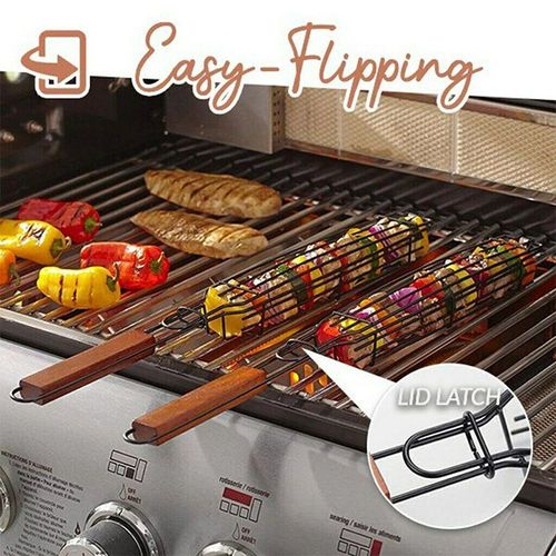 2 morceaux de carré rouge pour la grille de barbecue en acier inoxydable