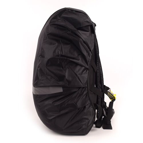 Housse de pluie noire pour sac à dos avec bande réfléchissante imperméable U