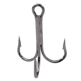 50pcs 35647 Hameçons De Pêche Aigus En Acier À Haute Teneur En Carbone Noir Petit Coude Rond Triple Dur Leurre Cuillère Hameçon Taille 2 4 6 8 10 12 14