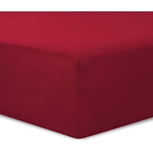Tianyi-Vision - Drap Housse 140 X 190 Cm - Coloris: Rouge - 100% Coton: 57 Fils - 4 Coins Élastiques