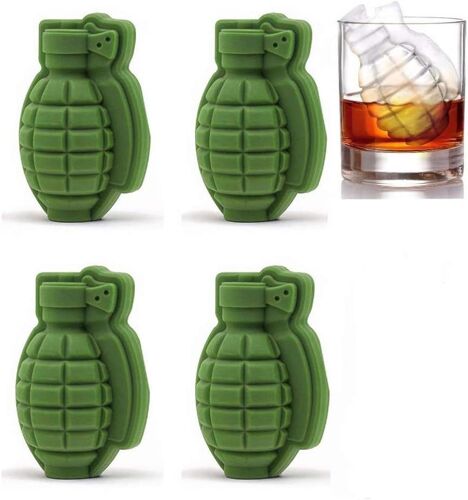 Kalanka-4 X Silicone Bacs À Glaçons Forme De Grenade 3d Moule À Glaçons Moules De Plateau De Gâteau Moules À Glace En Silicone Pour Whisky Scotch Cocktails Café Fruit Jus Et Soda