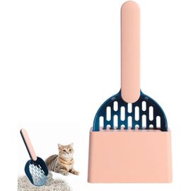 Rose Bleu - Pelle À Litière En Plastique Pour Chaton Avec Support Pelle À Litière Profonde Pelle À Litière Pour Animaux De Compagnie (Lot De 2, Pelle À Litière Et Support)