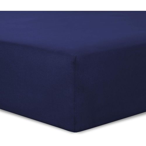 Tianyi-Vision - Drap Housse 150 X 200 Cm - Coloris: Marine - 100% Coton: 57 Fils - 4 Coins Élastiques - Bonnet De 30 Cm