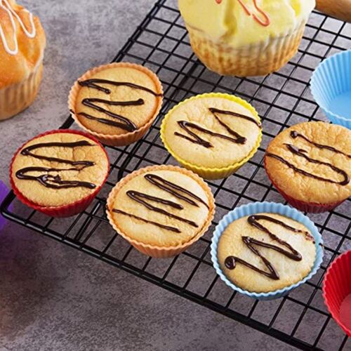 Moules À Gâteaux En Silicone. Pour Muffins, Cupcakes Et Petits Gâteaux. Lot De 12 Moules Réutilisables