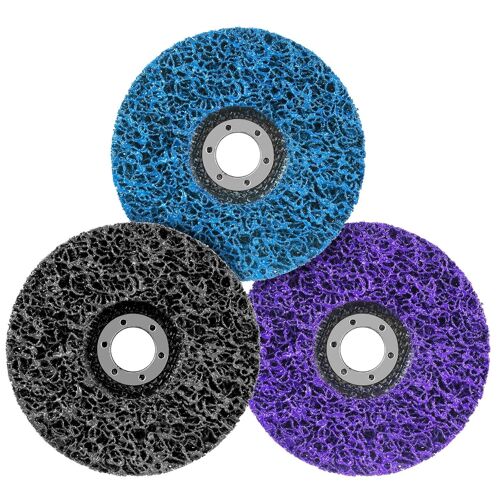 Lot de 3 disques CSD - Disques de nettoyage 125 mm - Disque de nettoyage grossier - Disque en tissu nylon - Décapage de peinture pour meuleuse d'angle