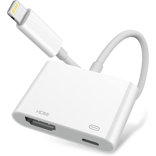 Adaptateur AV numérique Lightning vers convertisseur HDMI, synchronisation audio/vidéo, 1080p, port de charge pour iPhone/iPad, convertisseur HDMI pour téléviseur HD 1080p
