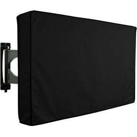 Boîtier pour téléviseur d'extérieur (50-52""), moniteur et téléviseur de patio et de jardin - Étanche et durable - Noir - Compatible avec support ou support mural