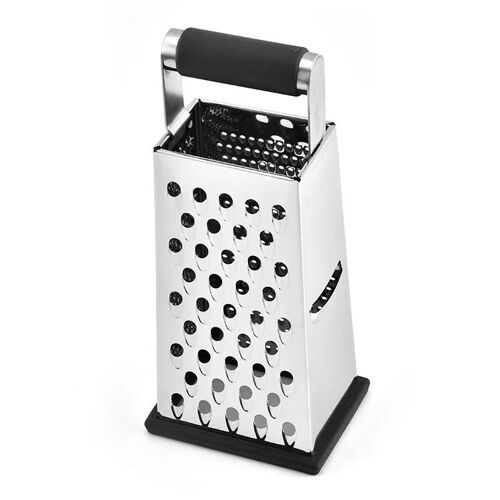 Râpe En Acier Inoxydable À 4 Côtés (Trou Unique) Avec Creux Gravé, Éplucheur De Râpe Domestique De Cuisine Argent