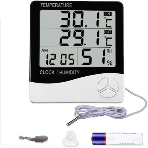 Thermomètre hygromètre numérique, moniteur d'humidité de la température intérieure extérieure, mètre de jauge d'humidité de la température du bureau à domicile