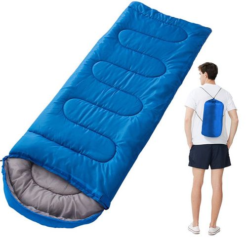Sac De Couchage Ultraléger Pour Camping, Imperméable, Épais, Chaud, Pour L'hiver, Pour Adulte, Bleu