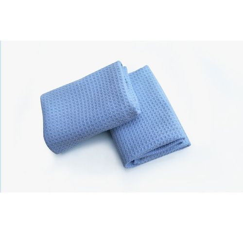 Lot de 2 chiffons bleus 40 x 40 cm en microfibre, chiffons multi-usages pour vitres, miroirs, fenêtres, cuisines, voitures, salles de bain, bureaux, etc.