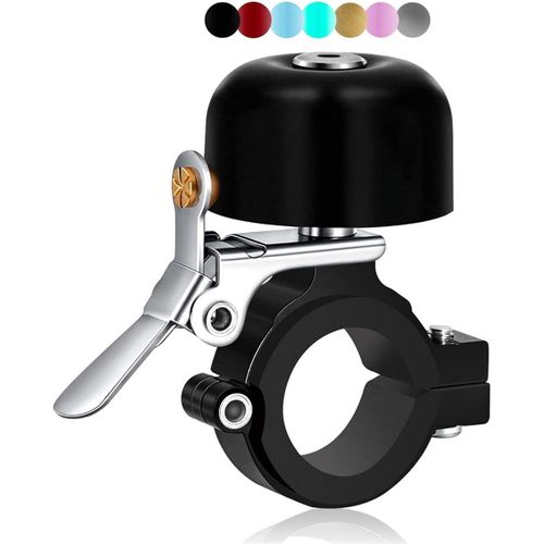 Sonnette De Vélo Classique En Laiton - Petite Taille Noire (Guidon De Vélo Entre 22,2 Et 25,4 Mm) Pour Sonnette De Vélo Avec Son Puissant Pour Guidons De Vélo De Route Et De Montagne Pour Adultes