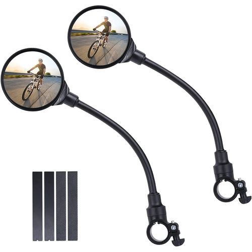 Rétroviseurs De Vélo, 2 Rétroviseurs Grand Angle Rotatifs À 360°, Rétroviseurs De Sécurité Convexes En Acrylique Pour Guidons De 22 À 30 Mm, Accessoires Pour Tous Types De Vélos Et Motos.