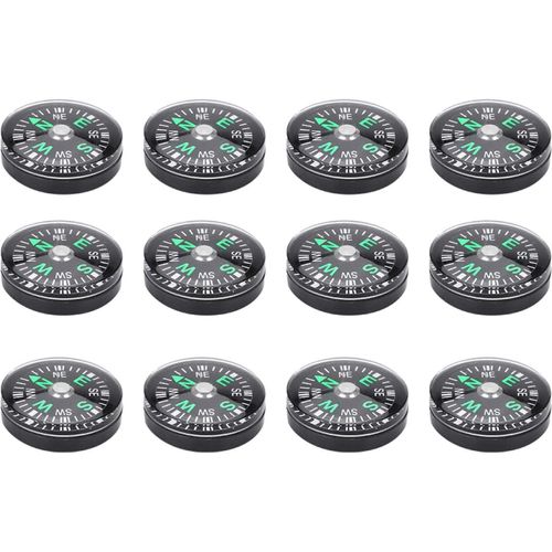 Lot De 12 Mini-Boussoles De Poche À Huile De 25 Mm, Écologiques, De Précision, Idéales Pour La Randonnée, Le Camping Et Les Activités De Plein Air.