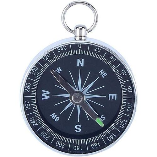 Boussole De Poche En Métal, Boussole Portable, Précise, Étanche, Argentée, Pour Camping En Plein Air, Randonnée