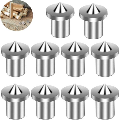 (10 pièces, 6 mm) Outil de centrage de chevilles d'alignement en bois Marqueur de points Centre de perçage