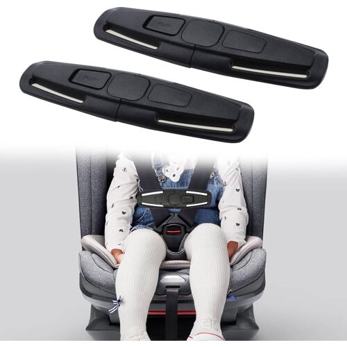 Clips De Ceinture De Sécurité Pour Voiture, Clip De Ceinture Pour Enfant, Boucle De Protection Pour Siège Auto, Clip De Poitrine Pour Bébé, Pour Siège Auto, Poussette, Noir, 2 Pièces