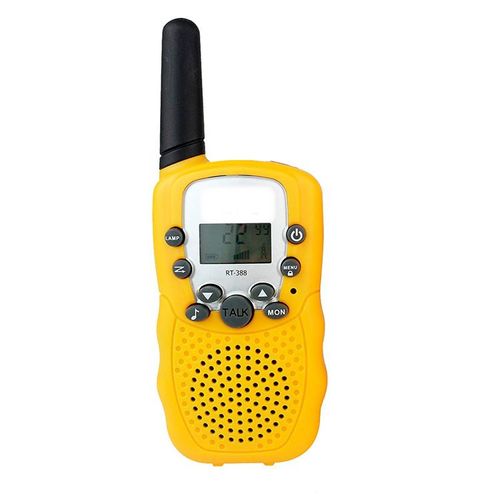 Talkies-Walkies, PMR446, 8 Canaux, 1 Paire de Enfants Talkie-Walkie 3 km Longue Distance Interphone Cadeau de Noël aux Enfants des Jouets (Jaune)